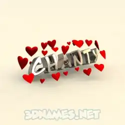 chanty in In Love style - 3D name wallpaper