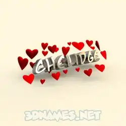 chelidge in In Love style - 3D name wallpaper