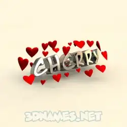 cherry in In Love style - 3D name wallpaper