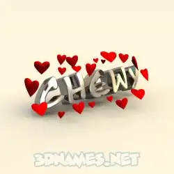 chewy in In Love style - 3D name wallpaper