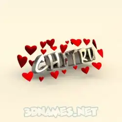 chitru in In Love style - 3D name wallpaper