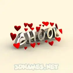 chook in In Love style - 3D name wallpaper
