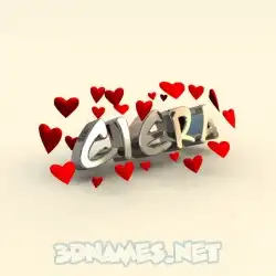ciera in In Love style - 3D name wallpaper