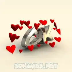 ck in In Love style - 3D name wallpaper