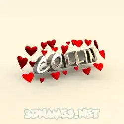 collin in In Love style - 3D name wallpaper