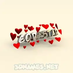 copastar in In Love style - 3D name wallpaper