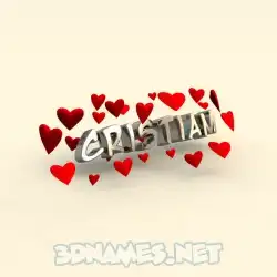 cristiam in In Love style - 3D name wallpaper