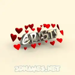 cristy in In Love style - 3D name wallpaper