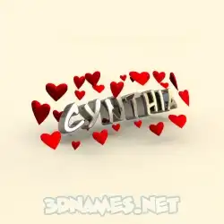 cynthia in In Love style - 3D name wallpaper