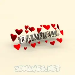 dannielle in In Love style - 3D name wallpaper