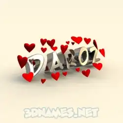daroz in In Love style - 3D name wallpaper