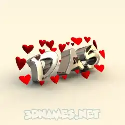 das in In Love style - 3D name wallpaper