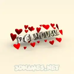 delhougne in In Love style - 3D name wallpaper