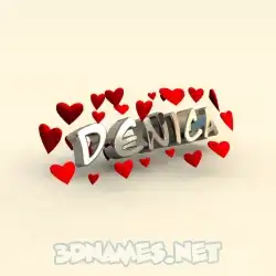 denica in In Love style - 3D name wallpaper