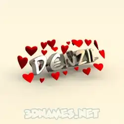 denzil in In Love style - 3D name wallpaper