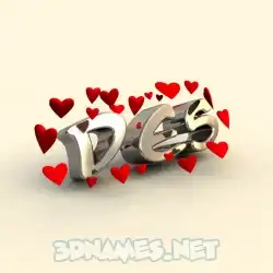 des in In Love style - 3D name wallpaper