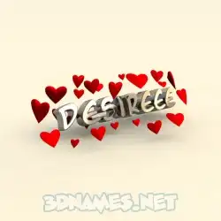 desireee in In Love style - 3D name wallpaper