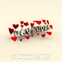 devendra in In Love style - 3D name wallpaper