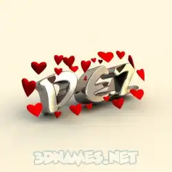 dez in In Love style - 3D name wallpaper