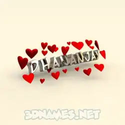 dhananjay in In Love style - 3D name wallpaper