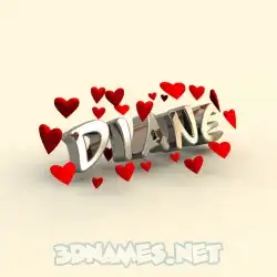 diane in In Love style - 3D name wallpaper