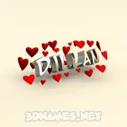 dillan in In Love style - 3D name wallpaper