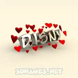disny in In Love style - 3D name wallpaper