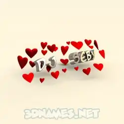 dj   seby in In Love style - 3D name wallpaper