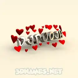 djdoojh in In Love style - 3D name wallpaper