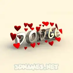 dodge in In Love style - 3D name wallpaper