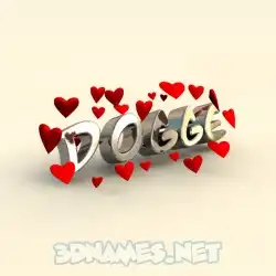 dogge in In Love style - 3D name wallpaper