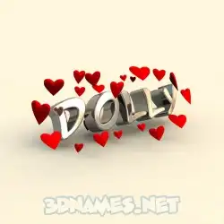 dolly in In Love style - 3D name wallpaper