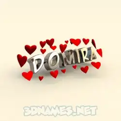 domira in In Love style - 3D name wallpaper