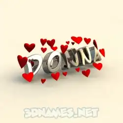 donna in In Love style - 3D name wallpaper