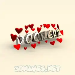 doomerz in In Love style - 3D name wallpaper