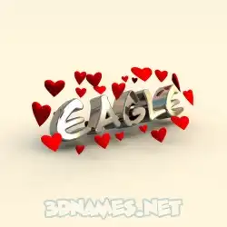 eagle in In Love style - 3D name wallpaper