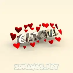 eatedal in In Love style - 3D name wallpaper
