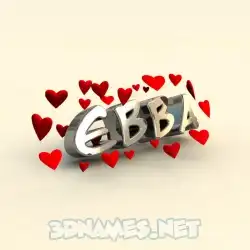 ebba in In Love style - 3D name wallpaper