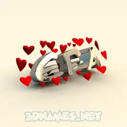efa in In Love style - 3D name wallpaper