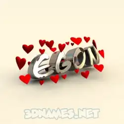 egon in In Love style - 3D name wallpaper