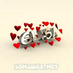 elisa in In Love style - 3D name wallpaper
