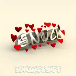 enock in In Love style - 3D name wallpaper