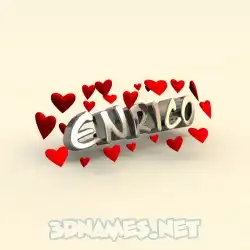 enrico in In Love style - 3D name wallpaper