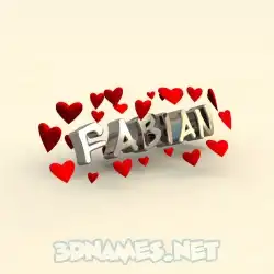 fabian in In Love style - 3D name wallpaper