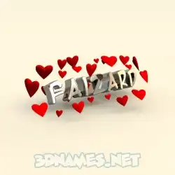 faizard in In Love style - 3D name wallpaper