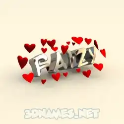 faizy in In Love style - 3D name wallpaper