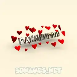 fakhruddin in In Love style - 3D name wallpaper