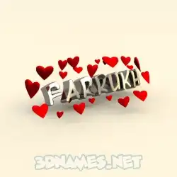 farrukh in In Love style - 3D name wallpaper