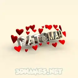 fatemah in In Love style - 3D name wallpaper