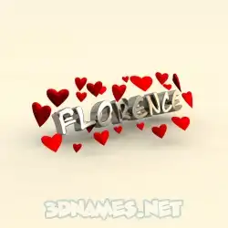 florence in In Love style - 3D name wallpaper